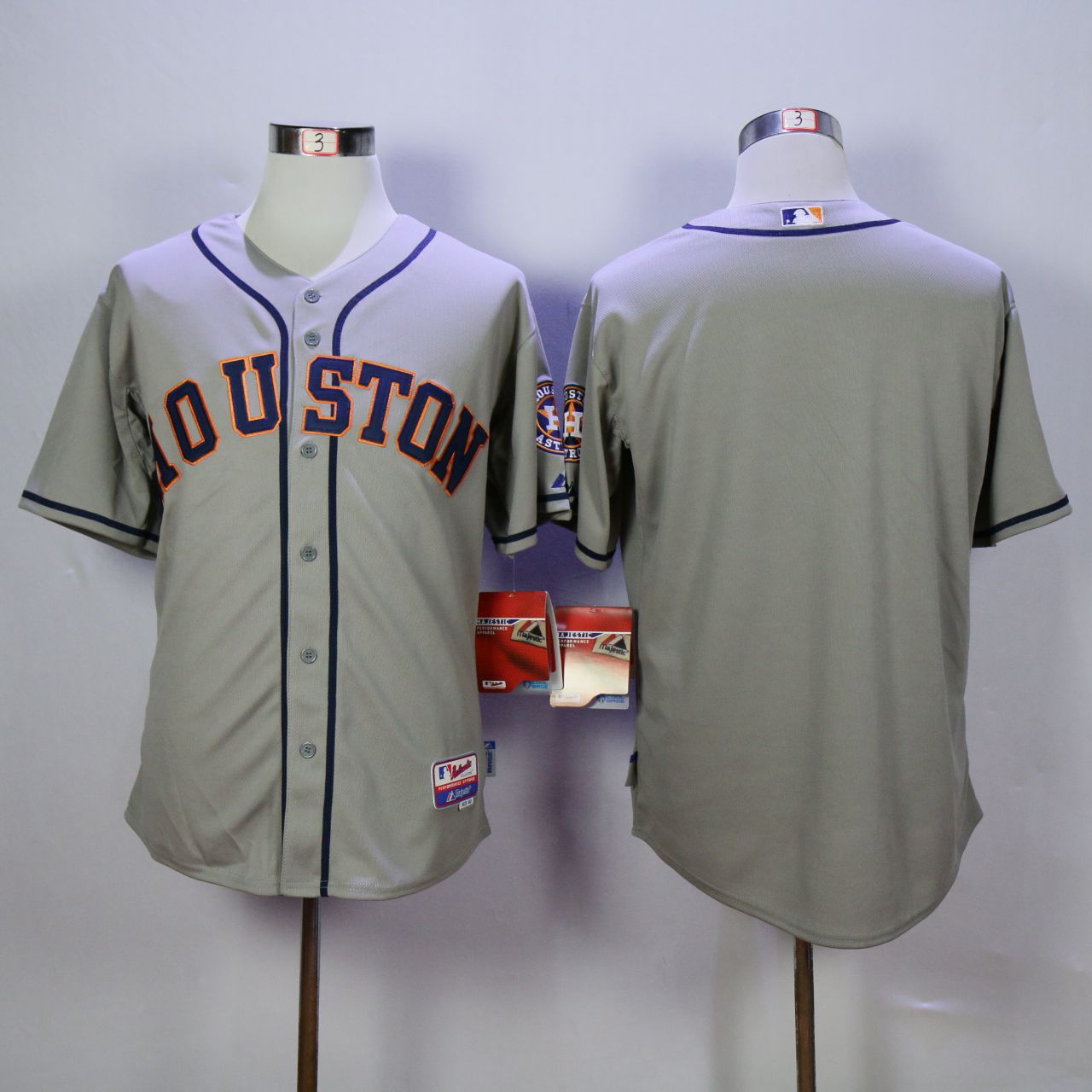 Men Houston Astros Blank Grey MLB Jerseys->houston astros->MLB Jersey